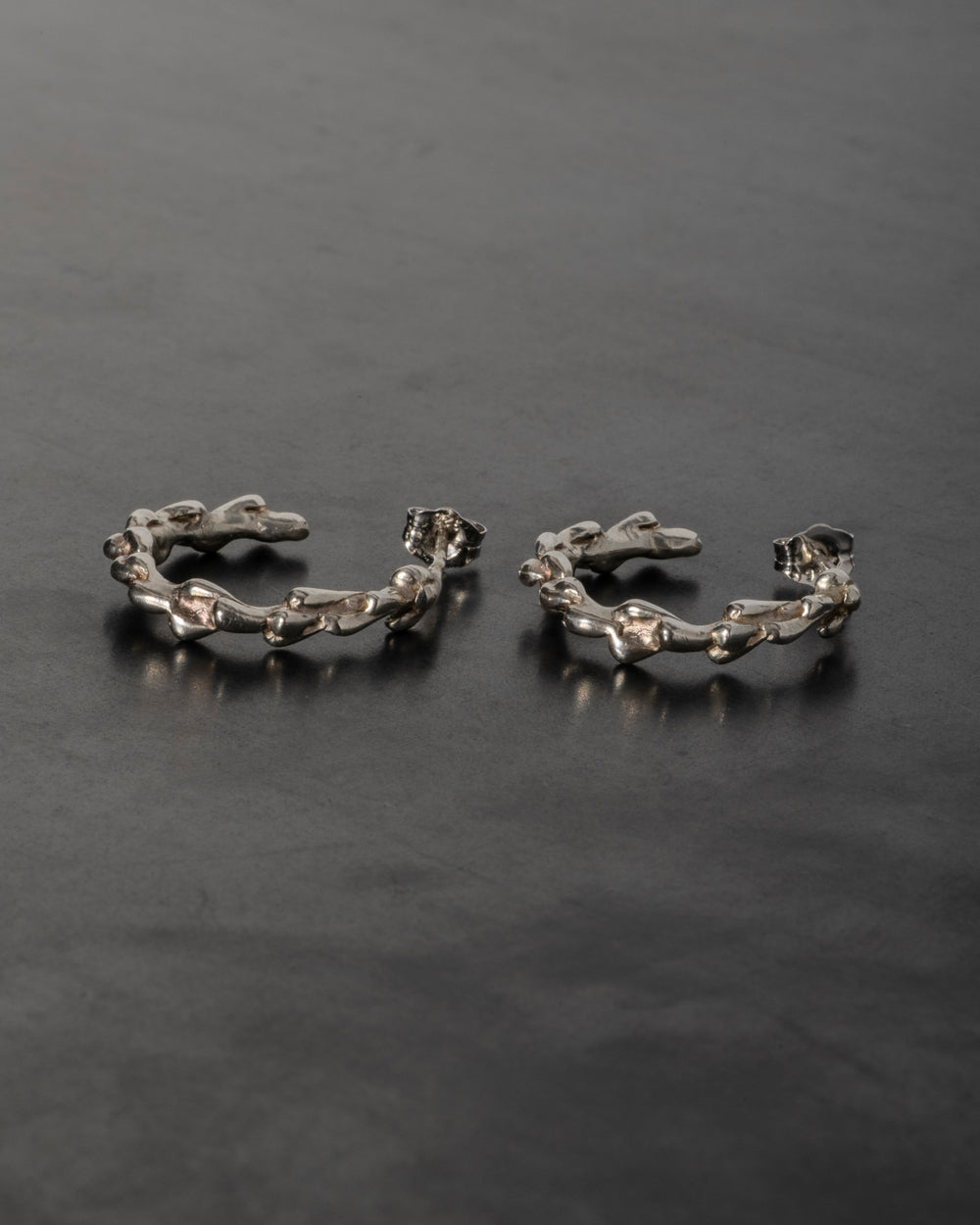 River of Tears Hoop Earrings Silver