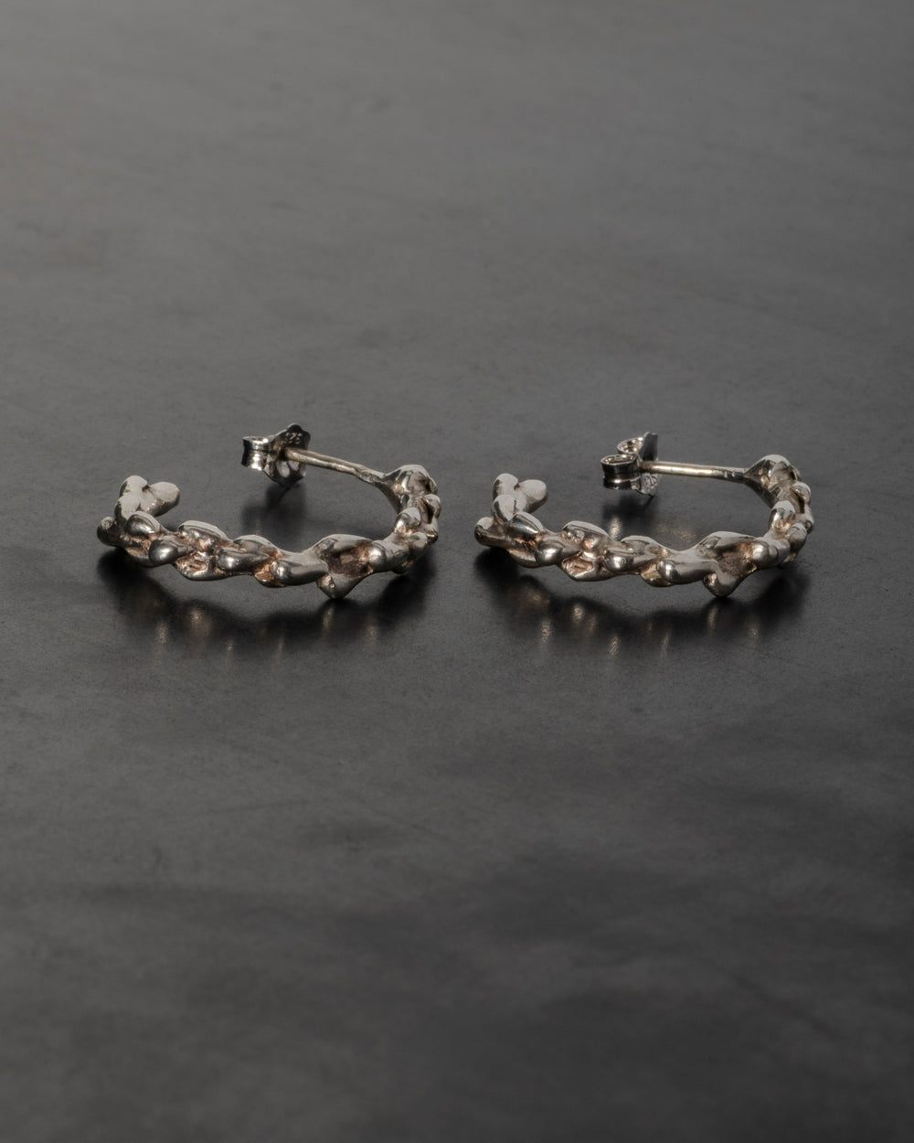 River of Tears Hoop Earrings Silver
