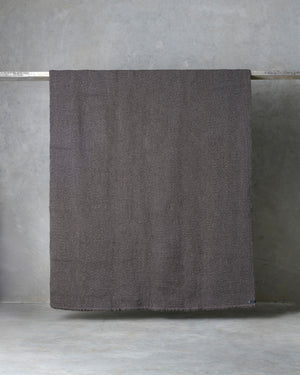 Dark Grey Cardada Wool Rug w Thin Weave