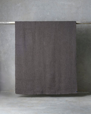Dark Grey Cardada Wool Rug w Thin Weave