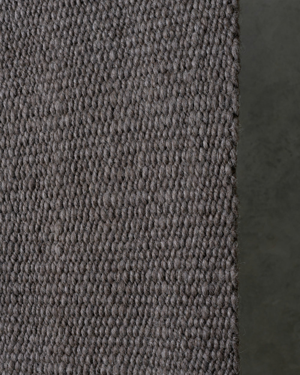 Dark Grey Cardada Wool Rug w Thin Weave