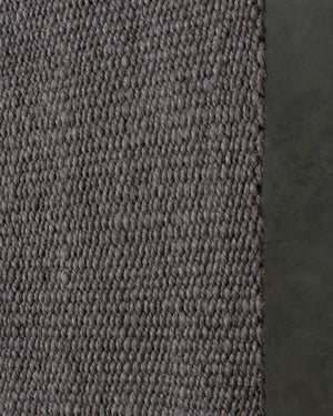Dark Grey Cardada Wool Rug w Thin Weave