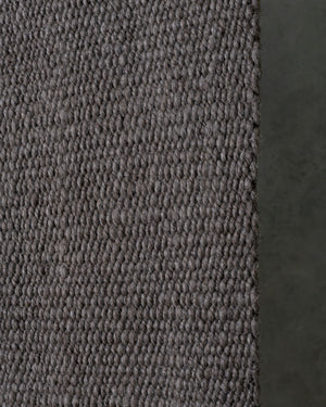 Dark Grey Cardada Wool Rug w Thin Weave