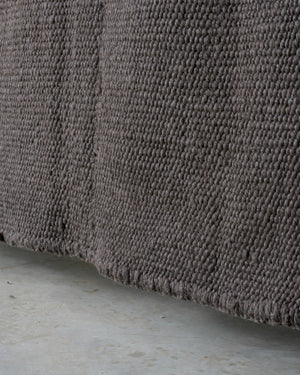 Dark Grey Cardada Wool Rug w Thin Weave