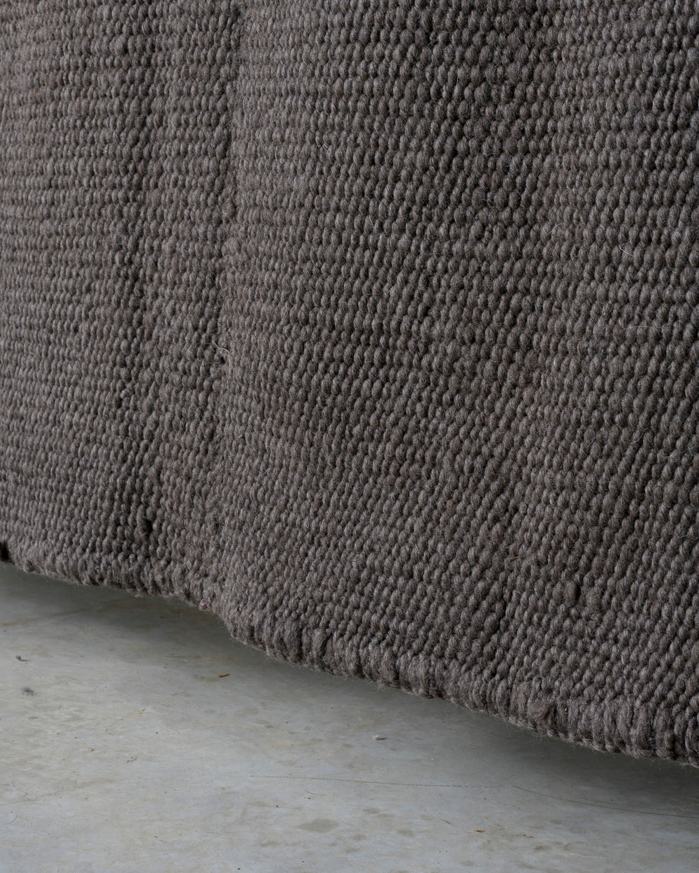 Dark Grey Cardada Wool Rug w Thin Weave