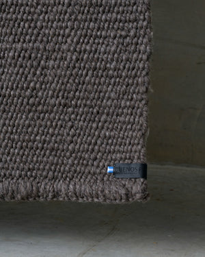 Dark Grey Cardada Wool Rug w Thin Weave