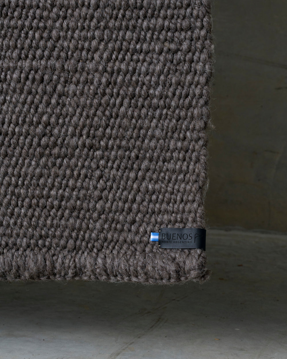 Dark Grey Cardada Wool Rug w Thin Weave