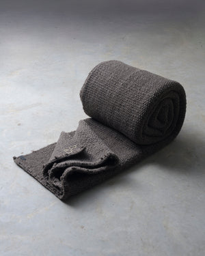 Dark Grey Cardada Wool Rug w Thin Weave