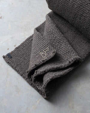 Dark Grey Cardada Wool Rug w Thin Weave