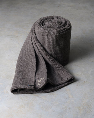 Dark Grey Cardada Wool Rug w Thin Weave