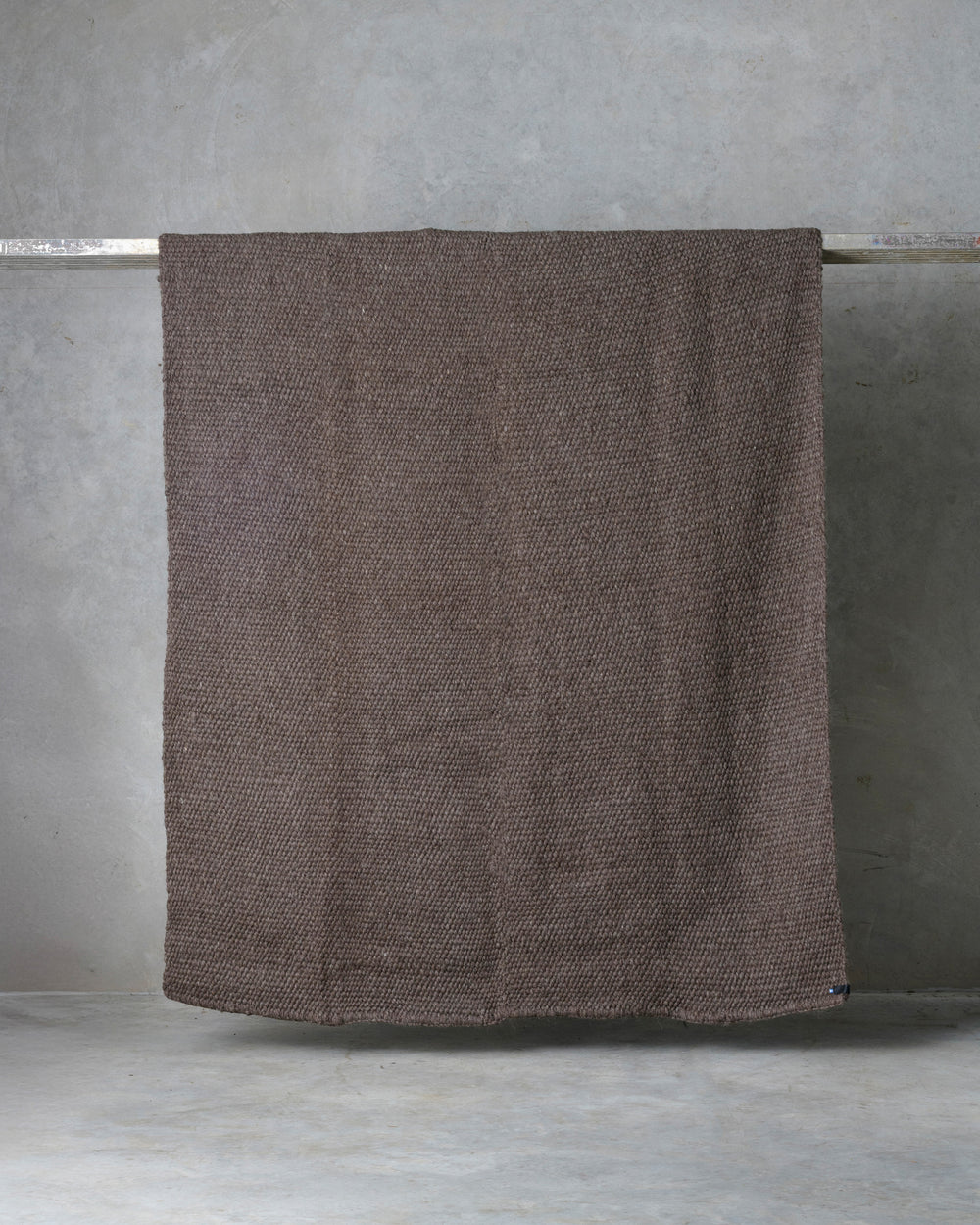 Dark Grey Cardada Wool Rug w Thick Weave