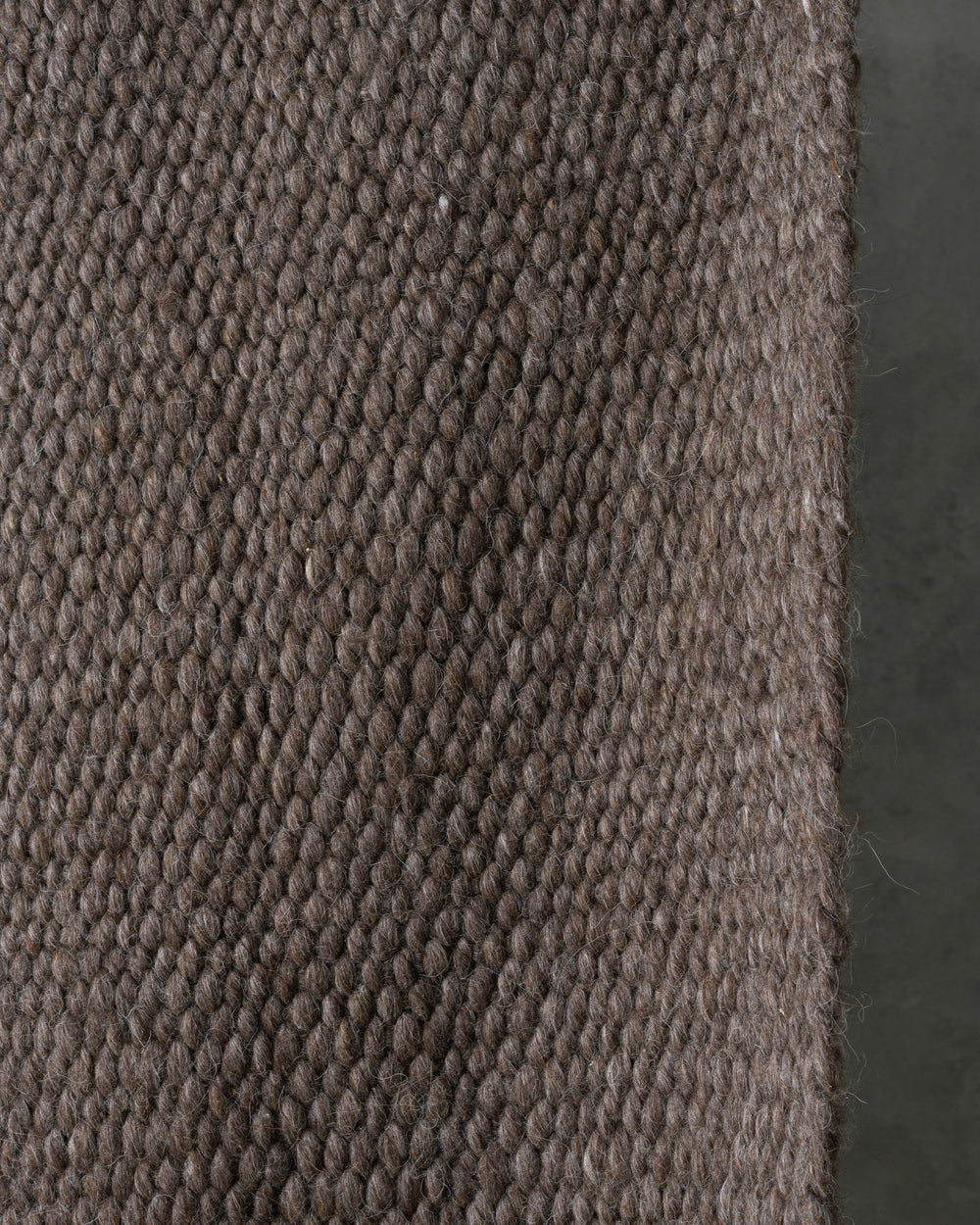 Dark Grey Cardada Wool Rug w Thick Weave