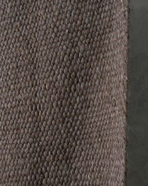 Dark Grey Cardada Wool Rug w Thick Weave