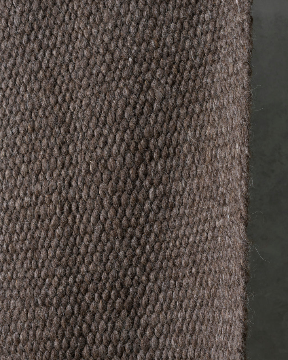Dark Grey Cardada Wool Rug w Thick Weave