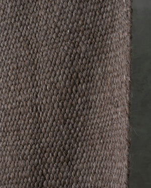 Dark Grey Cardada Wool Rug w Thick Weave