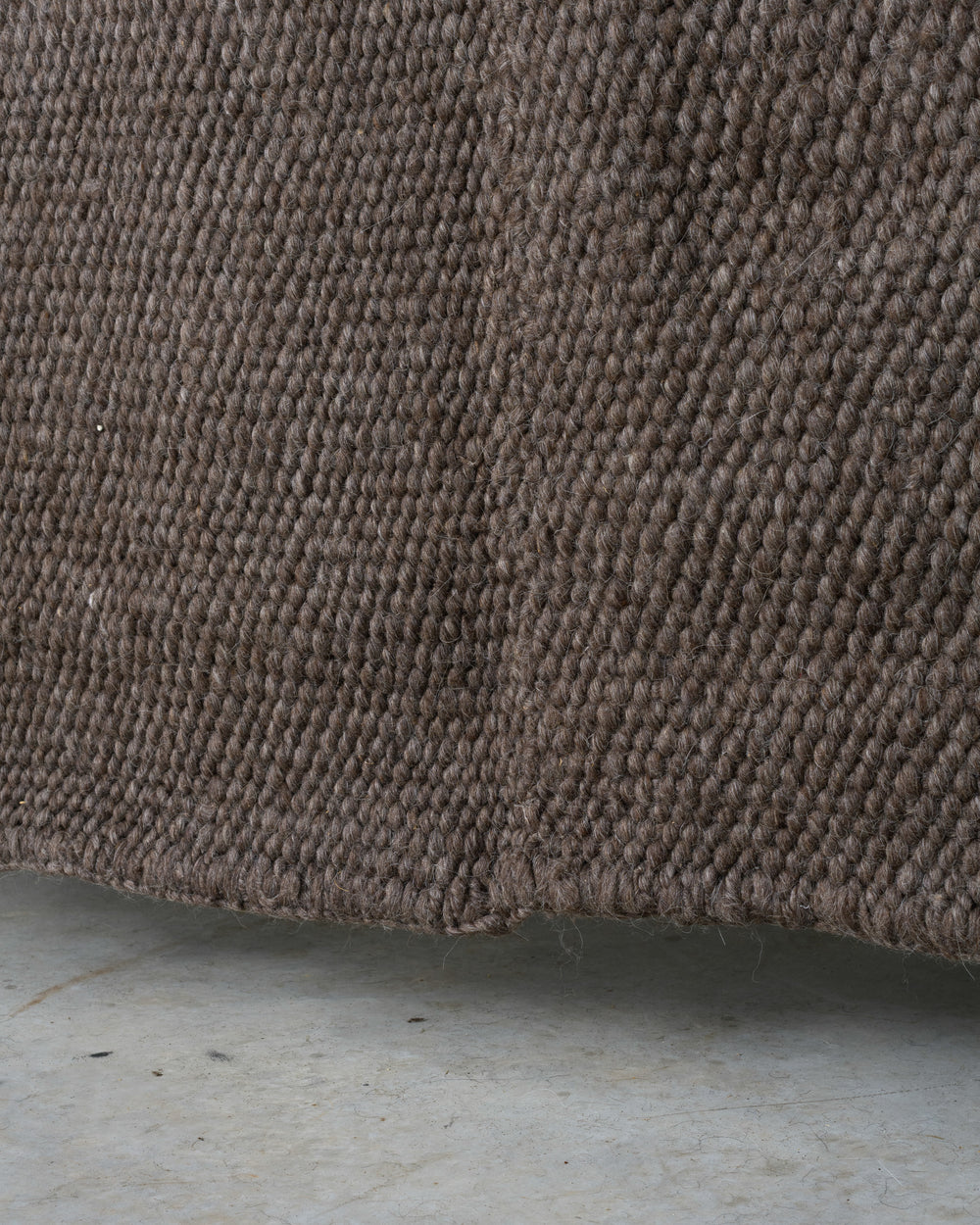 Dark Grey Cardada Wool Rug w Thick Weave