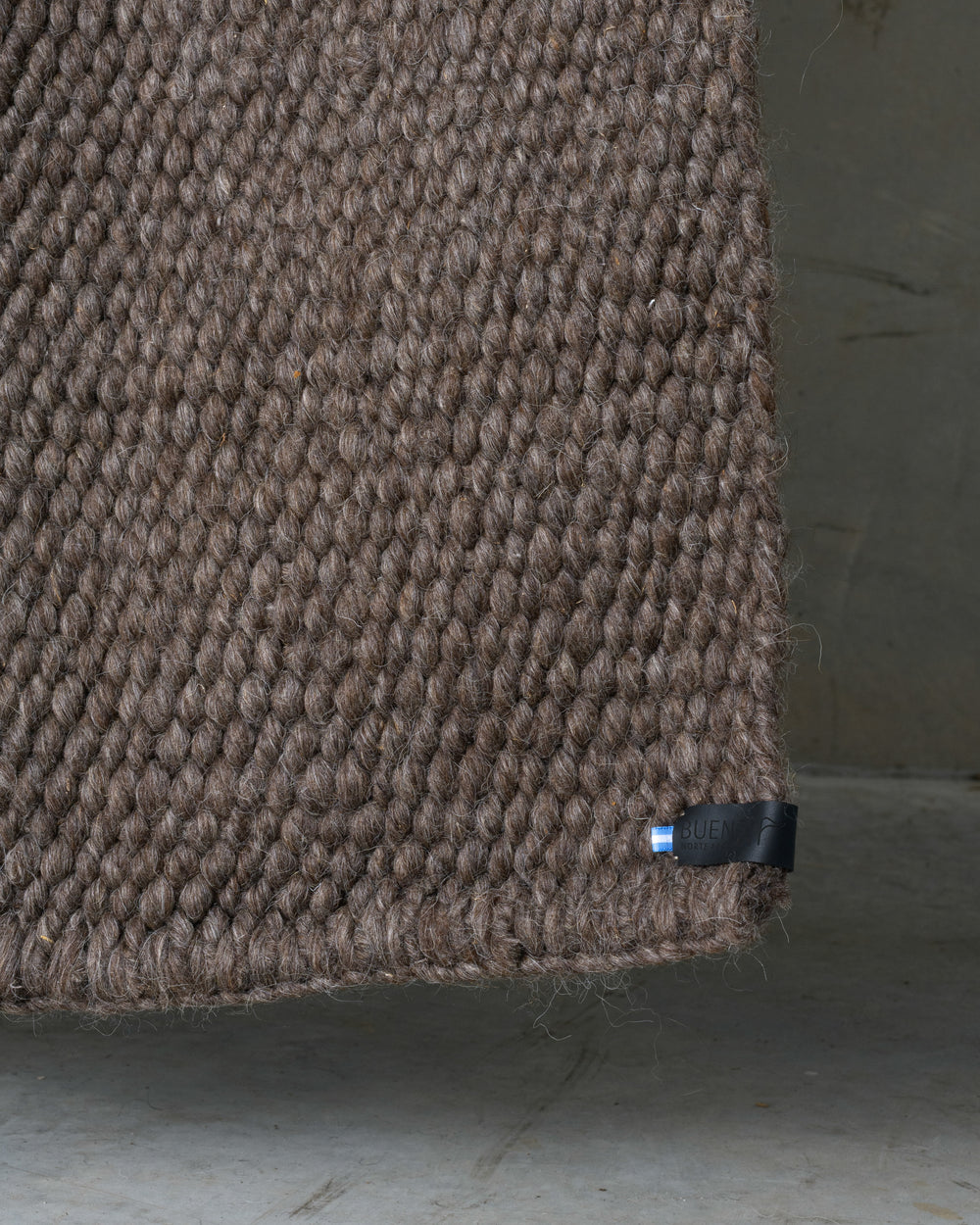 Dark Grey Cardada Wool Rug w Thick Weave