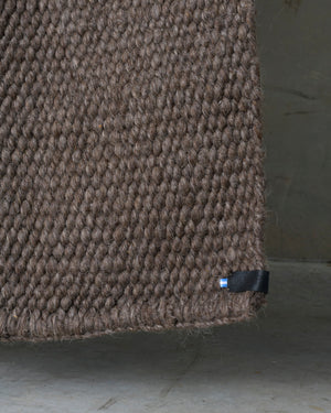 Dark Grey Cardada Wool Rug w Thick Weave