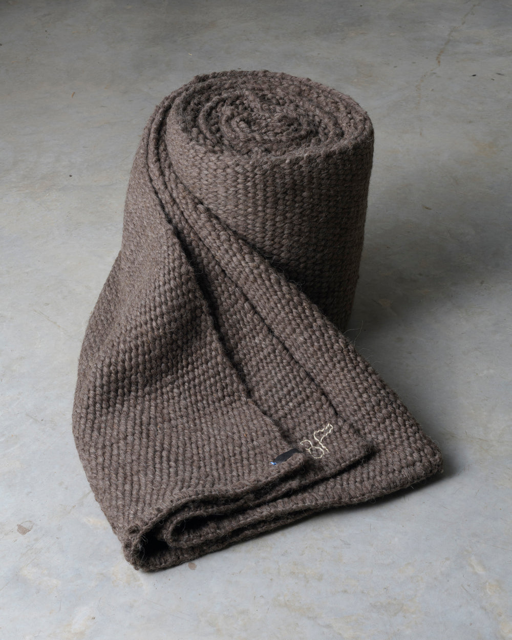 Dark Grey Cardada Wool Rug w Thick Weave