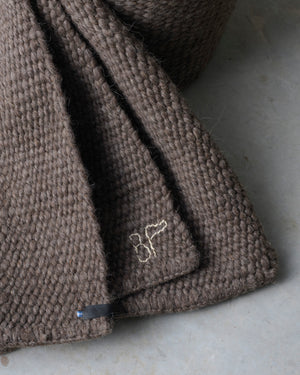 Dark Grey Cardada Wool Rug w Thick Weave