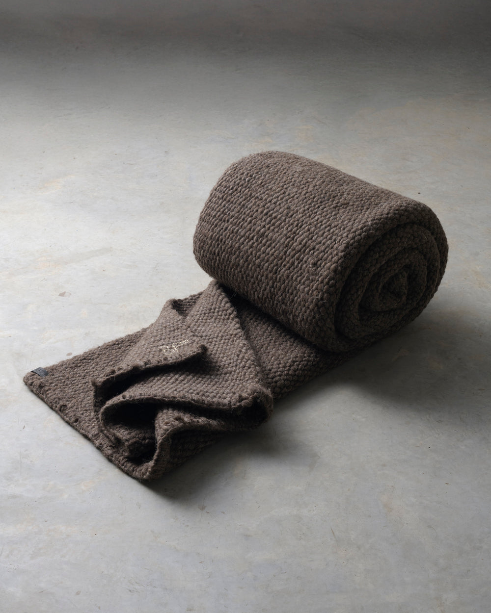 Dark Grey Cardada Wool Rug w Thick Weave
