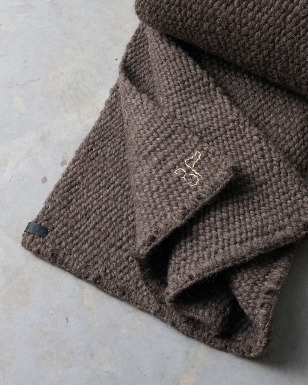 Dark Grey Cardada Wool Rug w Thick Weave