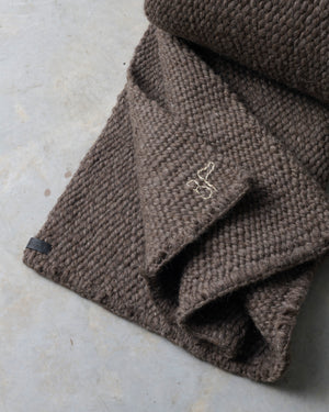 Dark Grey Cardada Wool Rug w Thick Weave