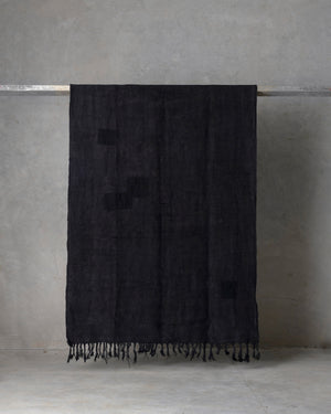 Washed Black Hemp Rug Large