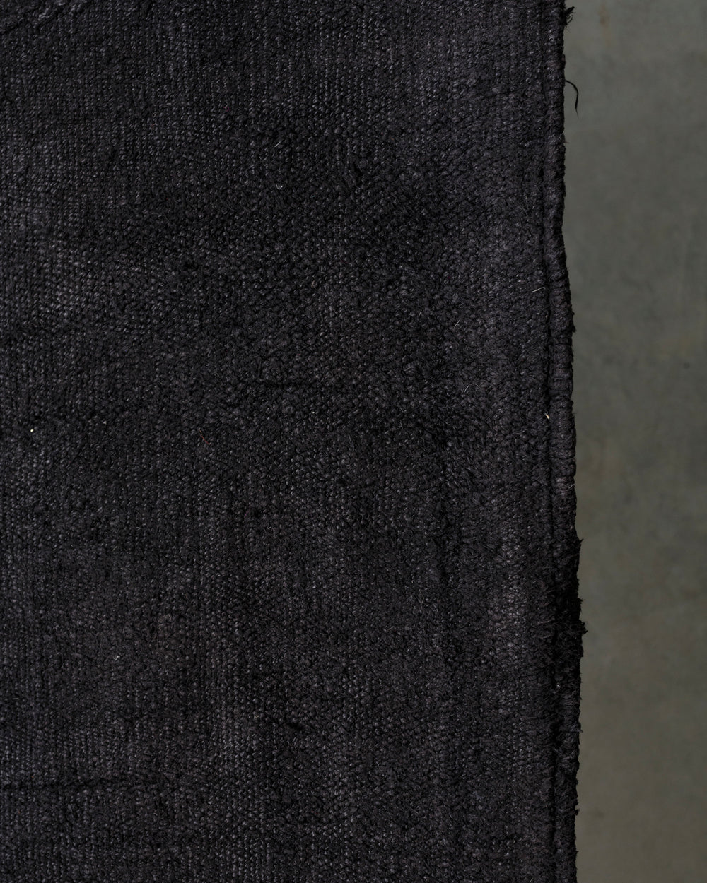 Washed Black Hemp Rug Small