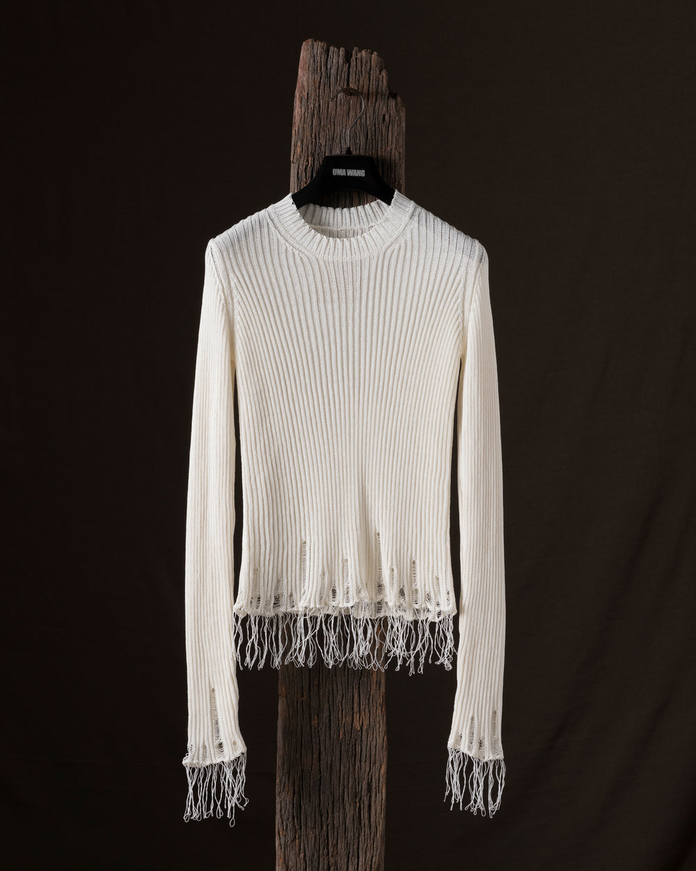 Long SLV Top Loose Rib Off White