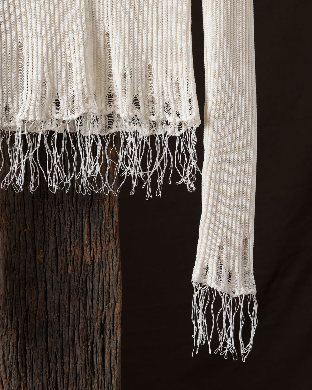 Long SLV Top Loose Rib Off White