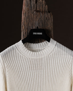 Long SLV Top Loose Rib Off White