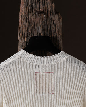 Long SLV Top Loose Rib Off White