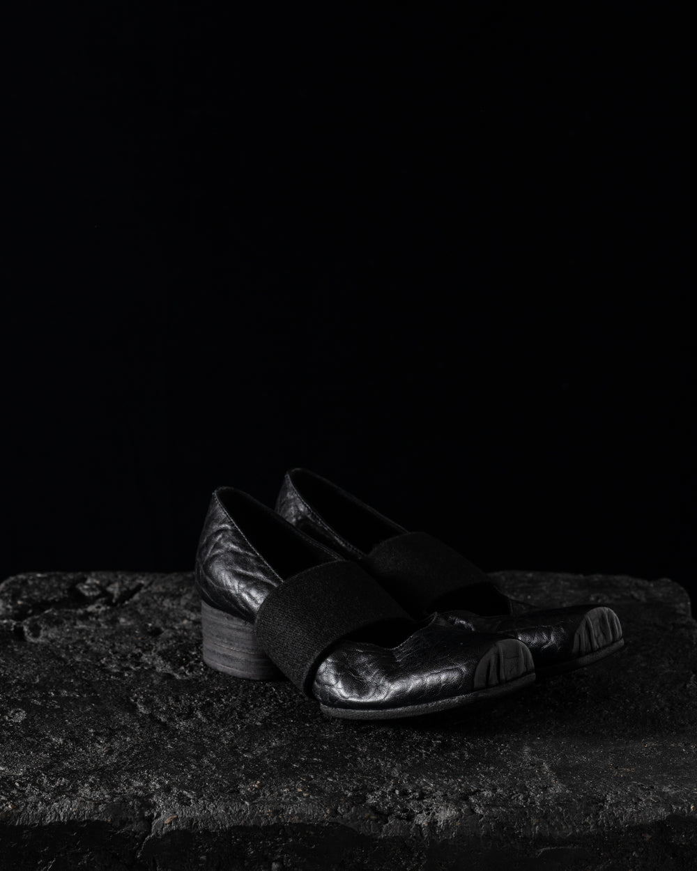 High Ballet Strap Leather Black