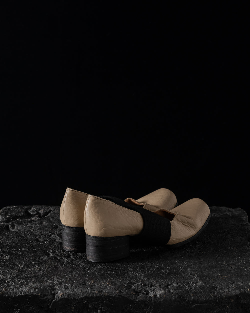 High Ballet Strap Leather Off White