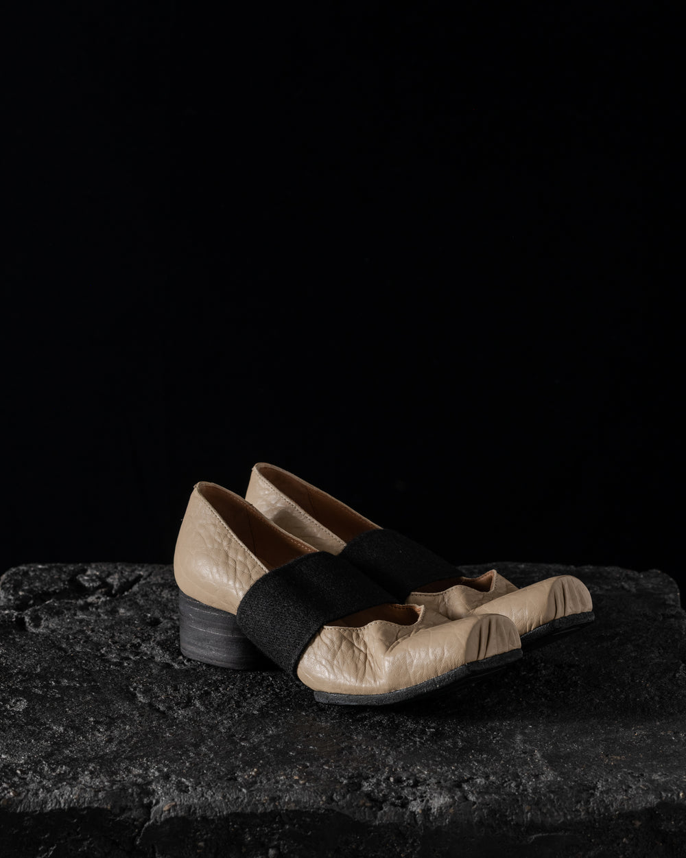 High Ballet Strap Leather Off White