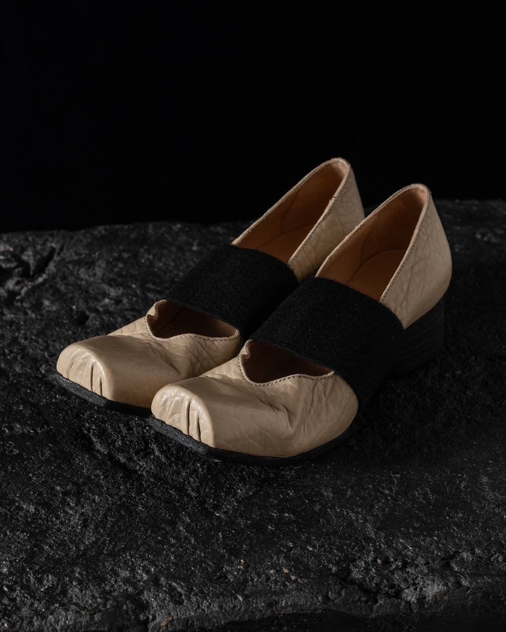 High Ballet Strap Leather Off White