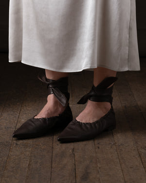 Pointed Lace Ballet Dark Brown