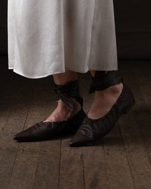 Pointed Lace Ballet Dark Brown