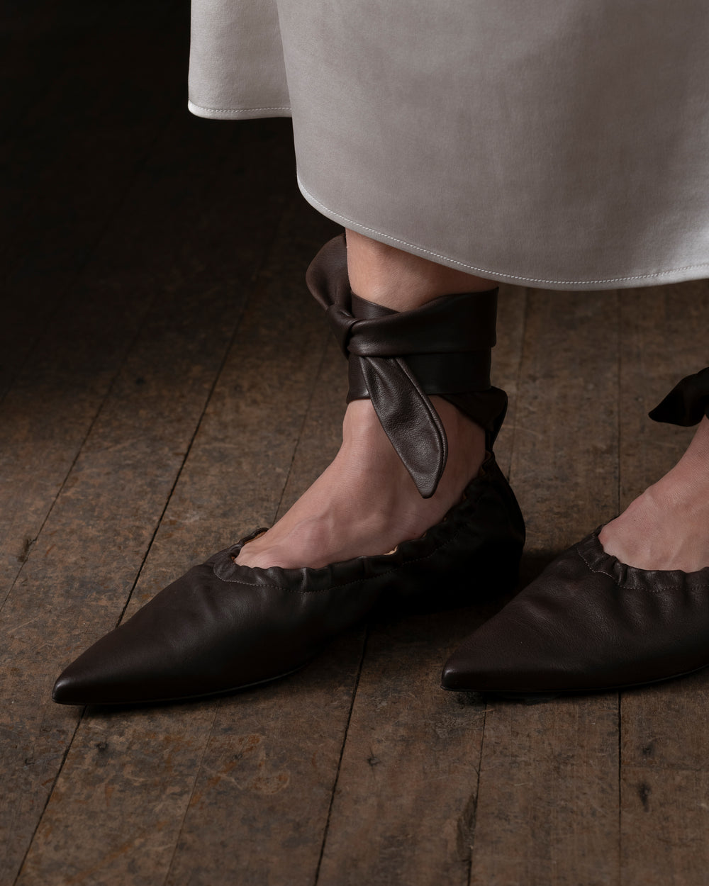 Pointed Lace Ballet Dark Brown