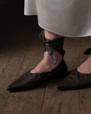 Pointed Lace Ballet Dark Brown