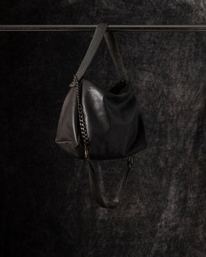 Paula Shoulder Bag Leather Brown w/ Mesh Handle