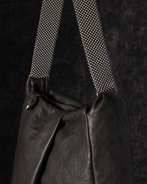 Michelle Shoulder Bag Leather w/ Mesh Handle Brown