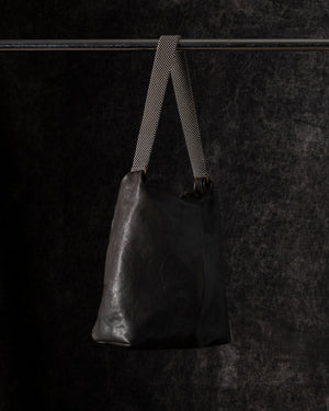 Michelle Shoulder Bag Leather w/ Mesh Handle Brown