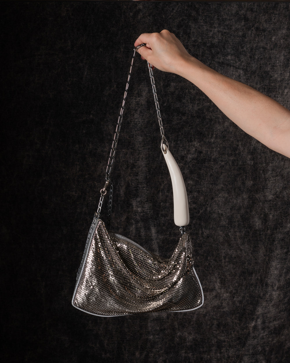 Petra Pleated Baguette Silver