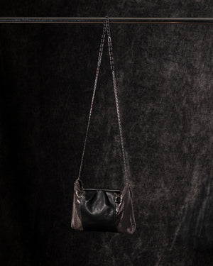 Yvonne Pleat Bag Leather+ Mesh Black / Gunmetal