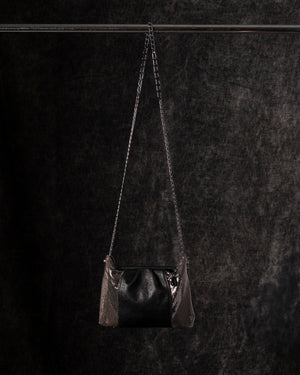 Yvonne Pleat Bag Leather+ Mesh Black / Gunmetal