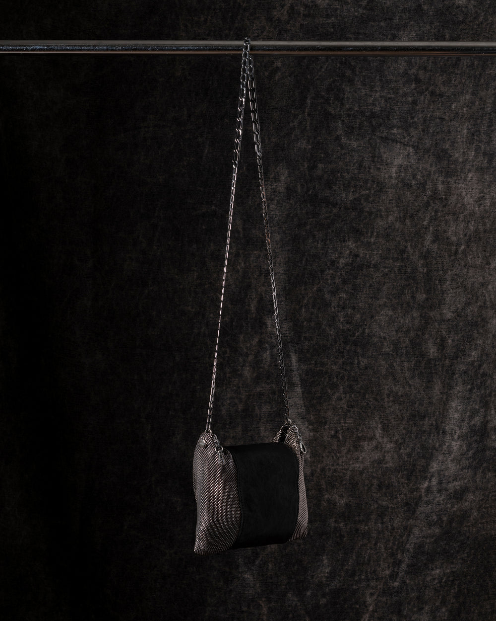 Yvonne Pleat Bag Leather+ Mesh Black / Gunmetal