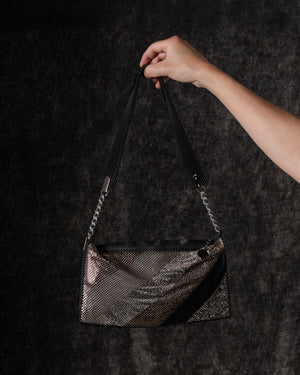 Daniela Diagonals Box Baguette w/ Swarovski Crystals Black / Grey