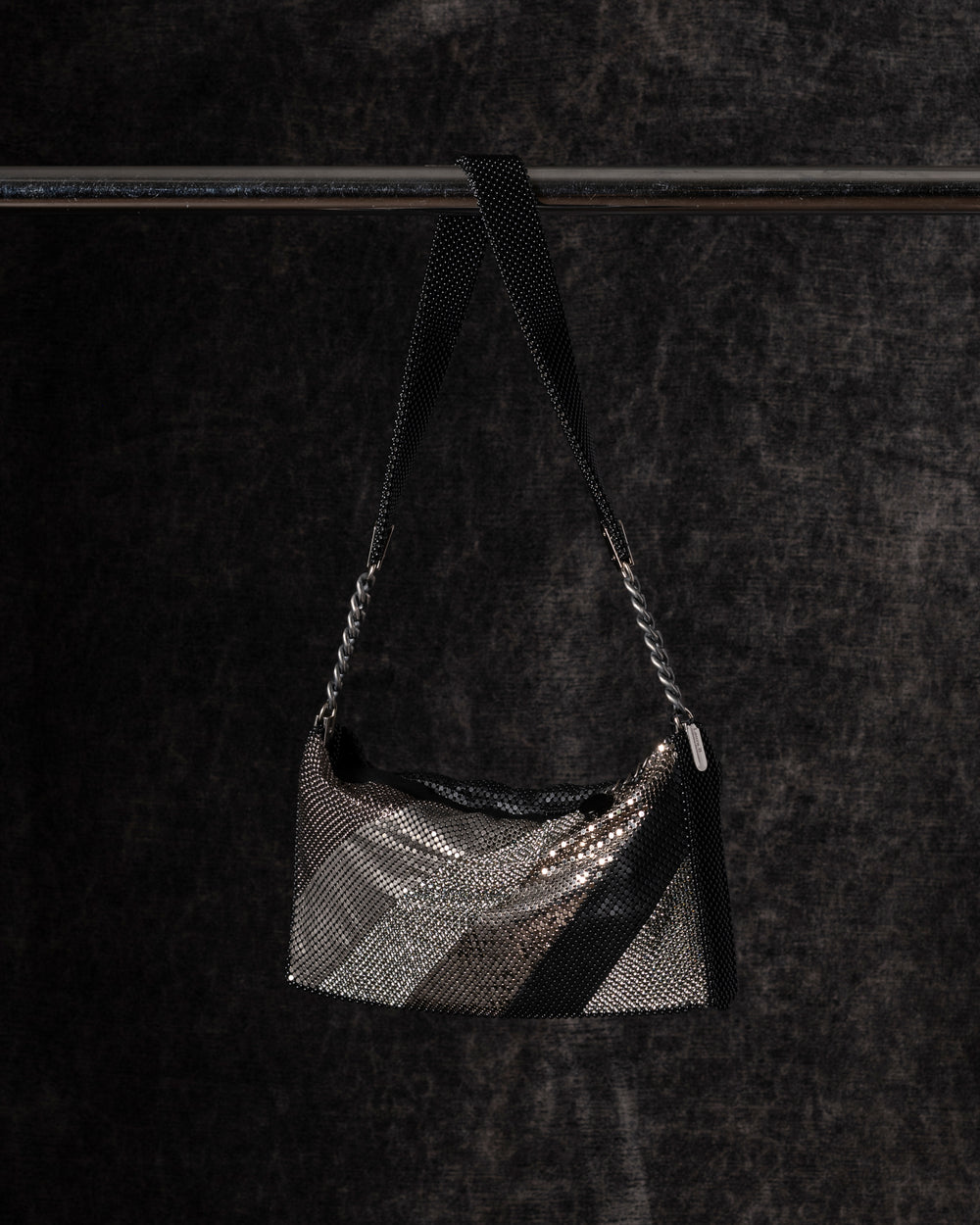 Daniela Diagonals Box Baguette w/ Swarovski Crystals Black / Grey